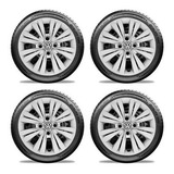 Jogo 4 Calotas Vw Gol G2 Até G7 Aro 13 + Emblema Resinado
