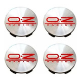 Jogo 4 Calotinha Centrais Roda Scorro 56mm Oz Racing Prata