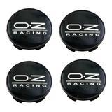 Jogo 4 Calotinha Centrais Roda Scorro 56mm Preta Oz Racing