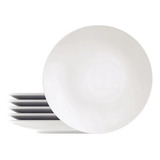 Jogo 4 Pratos Rasos 28cm Branco Grande Porcelana Resistente