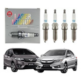 Jogo 4 Velas De Iridium Ngk Honda Fit/city 1.5 16v 2014...