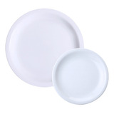 Jogo 6 Pratos Raso + 6 Sobremesa Porcelana Schmidt 12 Peças