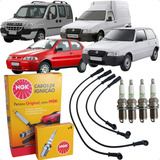Jogo Cabos E Velas Fiat Motor Fire 1.0 1.3 1.4 8v Flex Ngk