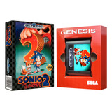Jogo Cartucho Fita Sonic 2 Para Mega Drive Sega Caixa Berço