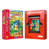 Jogo Cartucho Fita Sonic 3 Para Mega Drive Sega Caixa Berço