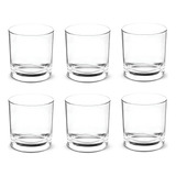 Jogo Copos Whisky Conjunto Kit 6 Peças Copo De Vidro 330ml Redondo Baixo Drinks E Bebidas Bar Uísque Velas