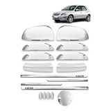 Jogo Cromado Apliques Celta 2010 2007 Retrovisor Friso Slim