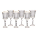 Jogo De 6 Taças Borda Dourada 260ml Graffiato Hauskraft Cor Transparente Com Borda Dourada