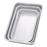 Jogo De Assadeiras Retangular 3 Peças Nº1/nº2/nº3 ( Alta ) Cor Aluminio