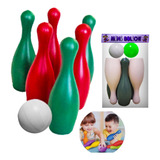 Jogo De Boliche 6 Pinos E 2 Bolas Infantil Pequeno Plástico