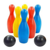 Jogo De Boliche Bolichão 6 Pinos 43cm 2 Bolas Plástico
