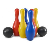 Jogo De Boliche Brinquedo Infantil 2 Bolas + 6 Pinos Liso