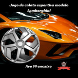 Jogo De Calota Esportiva Modelo Lamborghini Aro 14 Encaixe