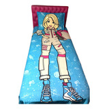 Jogo De Cama Infantil Solteiro 02 Peças Profissões Quero Ser Astronauta - Estampa Personagem Em Desenho Boneca Barbie - Azul - Licenciado Mattel
