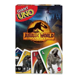 Jogo De Cartas Uno Gigante Jurassic World 3 Mattel Hbf57