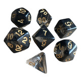Jogo De Dados Poliédrico De 7 Peças D4-d20 Família Preto