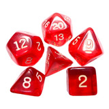 Jogo De Dados R P G, Kit Com 6 Peças Cor Vermelho ( Rpg )