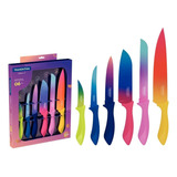 Jogo De Facas Tramontina Colorcut Inox 6 Peças