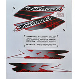 Jogo De Faixas Adesivo Honda Xr250 Tornado Vermelha Ano 2001