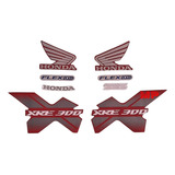 Jogo De Faixas Adesivo Honda Xre 300 Vermelha Ano-2014/2015