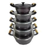  Jogo De Panela Alumínio Fundido Batido Grosso Preto Oferta!