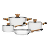 Jogo De Panela Brava Baquelite Aço Inox 4 Peças Tramontina 65180310