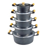 Jogo De Panela Fundido Batido Grosso Cor Preto