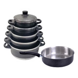 Jogo De Panela Kit 6 Aluminio Craqueado Com Frigideira