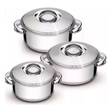 Jogo De Panelas Aço Inox 3 Peças Solar Tramontina 65510740