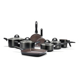 Jogo De Panelas Brinox Ceramic Life Smart Plus 8 Peças Preto