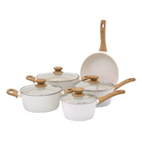 Jogo De Panelas De Cozinha Mimo Style Cook Style Marmol Com 5 Peças Mármol Branco