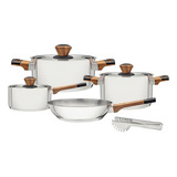 Jogo De Panelas Tramontina Brava Aço Inox 4 Peças + Pegador