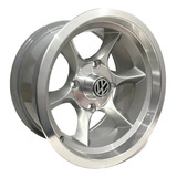 Jogo De Roda Aros 14 E 15 4x130 Talas 6 E 8 Gaucha Buggy Cor Diamantada/prata