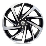 Jogo De Roda Polo Aro 15 5x100 Virtus Fox Polo Ex-32 + Bicos Cor Preto Diamantado