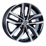 Jogo De Rodas Aro 17 5x100 Para Polo Virtus Golf Antigo R46 Cor Preto Diamantado
