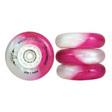 Jogo De Rodas Traxart Led Special Glitter Pink/wht 80mm/85a Cor Pink E Branco