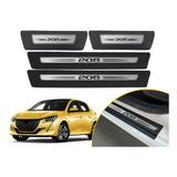 Jogo De Soleira Adesiva Modelo Drop Aço Escovado Peugeot 208