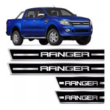 Jogo De Soleira Resinada Ford Ranger Cd 2013 A 2018 Preto