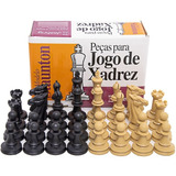 Jogo De Xadrez 32 Peças Escolar Staunton Rei 7,3 Cm Jaehrig