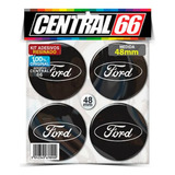 Jogo Emblema Adesivo Centro De Roda 48mm Ford Ranger Preto
