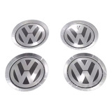 Jogo Emblema Volkswagen Alumínio Tampa Jetta Roda Liga 78mm