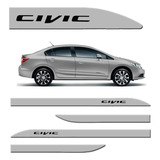 Jogo Friso Lateral Porta Honda Civic Prata Global 2014 2015