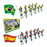 Jogo Futebol Botão Com Campo Brasil Espanha Seleções Mundo