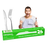 Jogo Garfo Faca Inox 24 Peças Cozinha Bar Restaurante Buffet