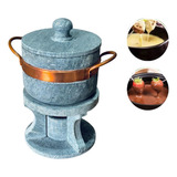 Jogo Para Fondue De Pedra Sabão 500 Ml Queijo E Chocolate