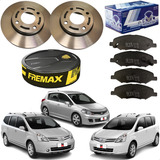 Jogo Pastilha + Disco Fremax Nissan Tiida E Livina....