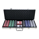 Jogo Poker Maleta 500 Fichas 2 Baralhos