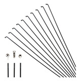 Jogo Raio Bike Preto Zincado 275mm X 2.0mm 72 Un C/ Niples