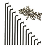 Jogo Raio Inox Preto Richman 185 Mm X 2.0 Bmx Aro 20 72pçs