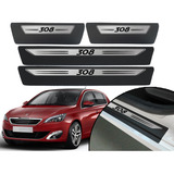 Jogo Soleira Adesiva Drop Aço Escovado Peugeot 308 2018